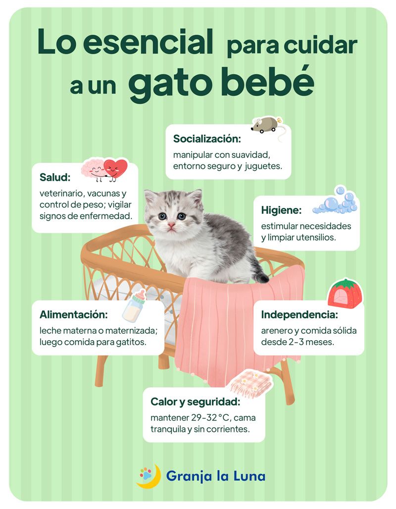cuidar a un gato bebé