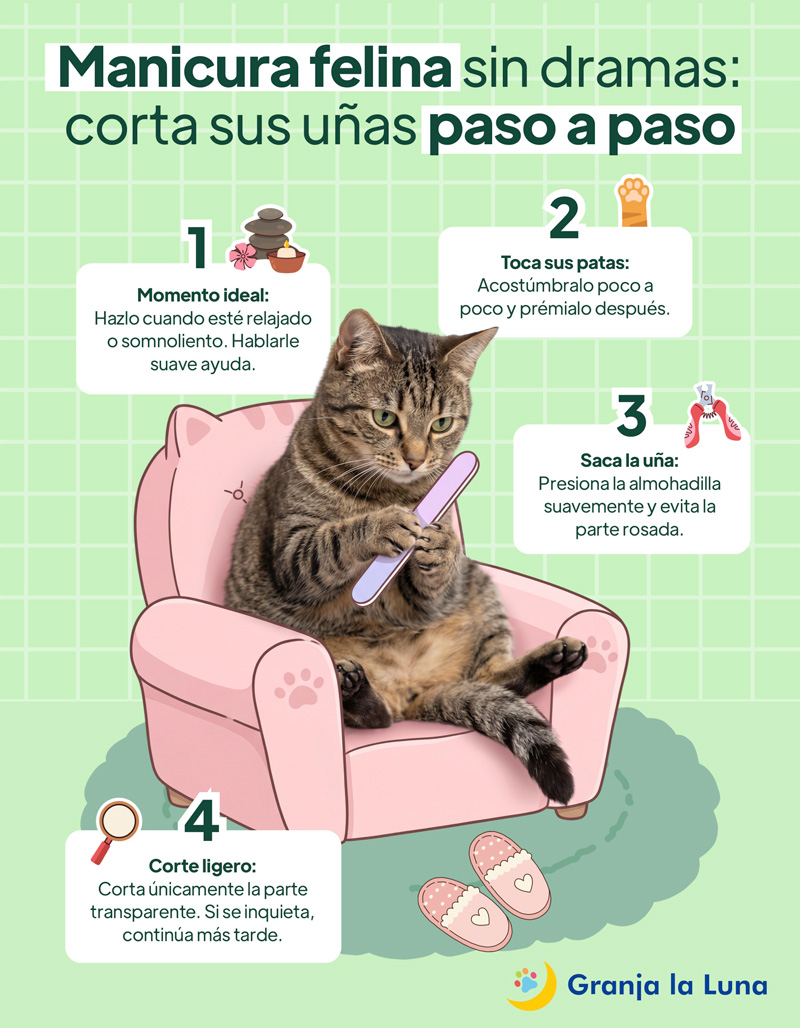 cómo cortar uñas gato